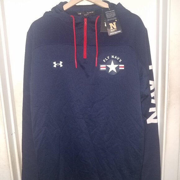 Under Armour Fly Navy pull over zip hoodie - Picture 1 of 7